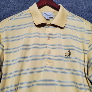 Vintage Masters Performance Golf Polo Shirt Mens M Striped Outdoor Casual Flaws